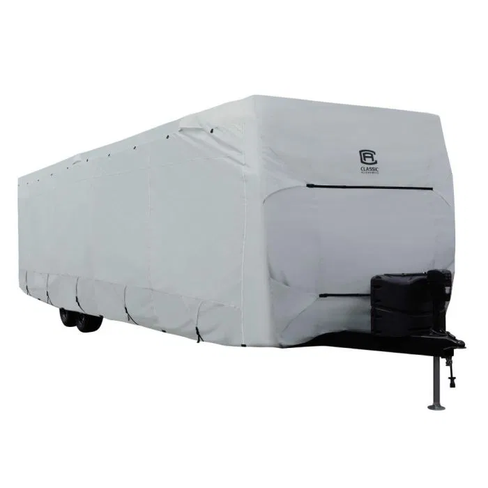 80-326-211001-RT – CLASSIC ACC Travel Trailer Cover, For Receiver Hitch Trailer Fits 35 Foot To 38 Foot Length x 124 ...